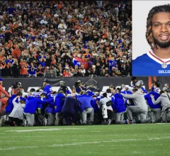 Buffalo Bills safety Damar Hamlin went into sudden cardiac arrest after a tackle during the first quarter of the game between the Cincinnati Bengals and the Buffalo Bills at Paycor Stadium in Cincinnati Jan 2, 2023. The incident has instantly raised awareness and brought sudden cardiac arrest to the forefront on news reports today. Image from Buffalo Bills
