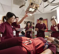 Radiography students training UNLV technologist