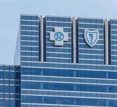 Chicago - Circa May 2018: Blue Cross Blue Shield headquarters signage and logo.