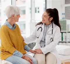 doctor patient elderly check up hospital