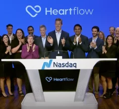 Heartflow president and CEO John Farquhar celebrate the company's IPO by ringing Nasdaq's the ceremonial opening bell.