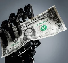artificial intelligence money robot dollar AI