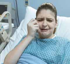 hospital patient in distress crying 