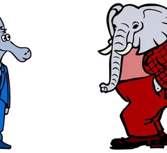 Democrat donkey v Republican elephant