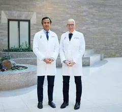 The leaders of the new Adams Valve Institute at Mount Sinai are Ismail El-Hamamsy, MD, PhD, director of aortic surgery and director of the Adams Valve Institute (left), and David H. Adams, MD, the Marie-Josée and Henry R. Kravis Professor and chair of the Department of Cardiovascular Surgery at the Icahn School of Medicine, and cardiac surgeon-in-chief of the Mount Sinai Health System.