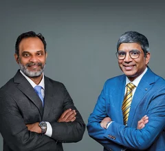 Sunil Rao, MD, and Susheel K. Kodali, MD, pose as their new leadership positions are announced.