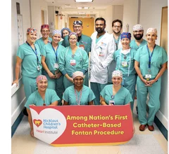 The Nicklaus Children’s Hospital Heart Institute was the first to perform a completely catheter-based Fontan procedure. Rather than using open-heart surgery to complete the child’s Fontan circulation, the 2-year-old born with a double-outlet right ventricle underwent a catheter-based approach to avoid open-heart surgery.