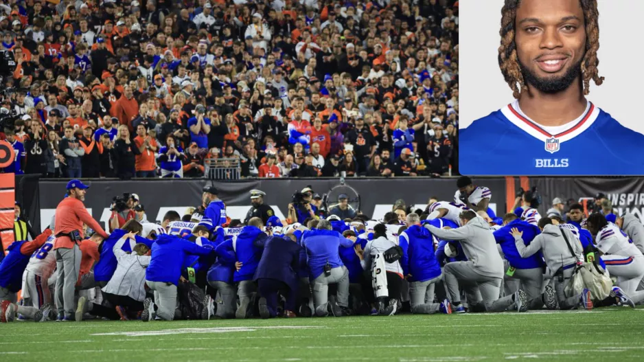 Buffalo Bills safety Damar Hamlin went into sudden cardiac arrest after a tackle during the first quarter of the game between the Cincinnati Bengals and the Buffalo Bills at Paycor Stadium in Cincinnati Jan 2, 2023. The incident has instantly raised awareness and brought sudden cardiac arrest to the forefront on news reports today. Image from Buffalo Bills