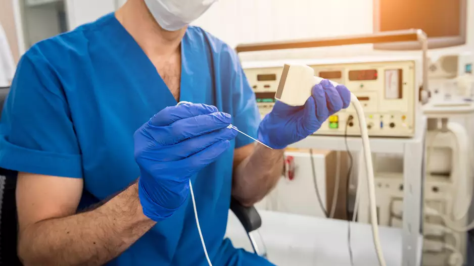 cardiologist preparing to perform radiofrequency ablation