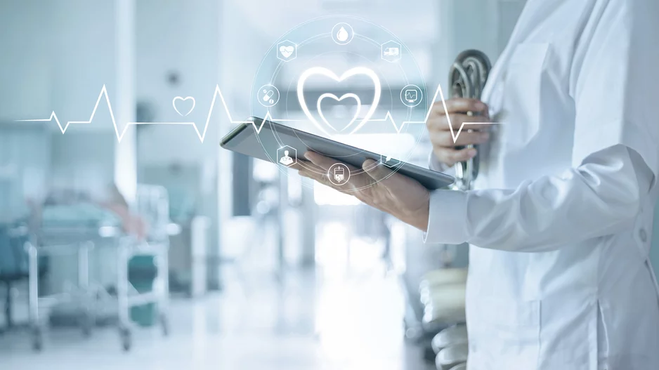 cardiologist viewing heart data
