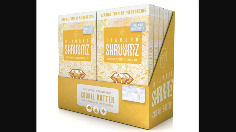 Diamond Shruumz microdosing chocolate bars cookie butter flavor
