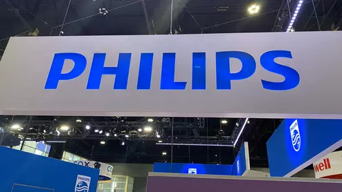 Philips Healthcare booth sign at HIMSS23.