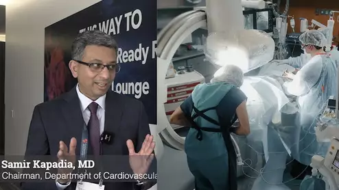 Samir Kapadia, MD, Cleveland Clinic, explains the WATCH TAVR study results that combined LAAO with transcatheter aortic valve replacement at TCT 2023. #TCT2023 #TAVR #Watchman #LAAO