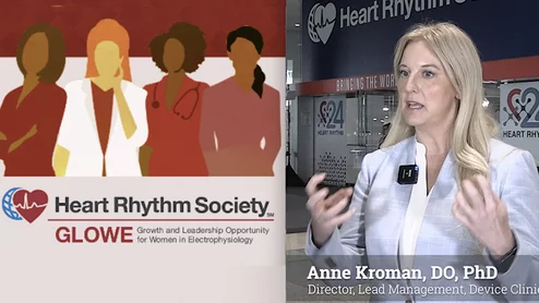 Anne Kroman, DO, MUSC, explains efforts to increasing female representation in electrophysiology. #GLOWE #HRS #HRS24 #WomeninEP