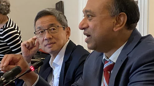 ASE President Ted Abraham, MD, speaking at the ASE HCM forum in 2023. Photo by Dave Fornell