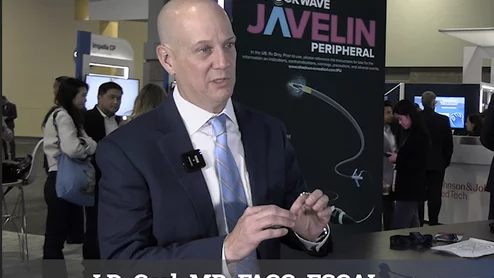Video interview with J.D. Corl, MD, explaining the use of the new E8 and Javelin Shockwave IVL catheters in PAD.