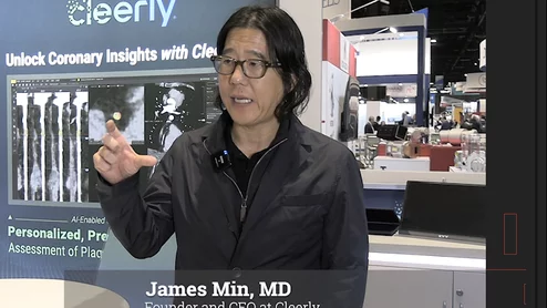 Video of James Min, MD, explaining the future of cardiac care using CT and AI plaque analysis to create a personalized and more accurate cardiac risk assessment, similar to a mammogram for the heart.