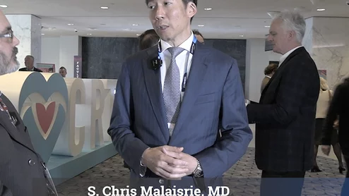 S. Chris Malaisrie, MD, professor of surgery at Northwestern University Feinberg School of Medicine, and attending cardiac surgeon at the Bluhm Cardiovascular Institute of Northwestern Medicine, explains the late-breaking TAVR for failing bioprosthetic surgical valves five year outcomes from the PARTNER 3 Aortic Valve-in-Valve Registry at CRT 2025.
