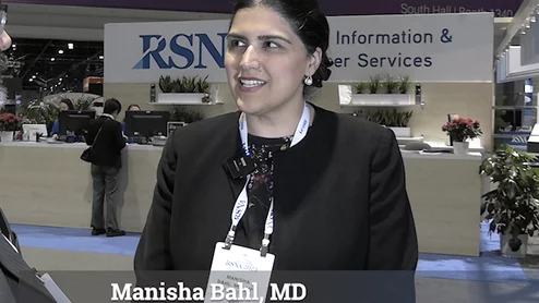 Manisha Bahl, MD, breast imaging division quality director and breast imaging division co-service chief, Massachusetts General Hospital, and an associate professor of radiology, Harvard Medical School, explains the findings of a recent study she was involved in at RSNA 2024. She also offers insights into growing interest at sessions in using AI in breast imaging.