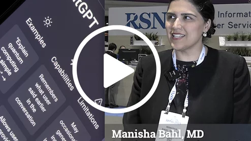Most popular radiology video interviews on Health Imaging. The evolving role of artificial intelligence (AI) in breast imaging was a big topic at the Radiological Society of North America (RSNA) 2024 meeting. Health Imaging spoke with Manisha Bahl, MD, breast imaging division quality director and breast imaging division co-service chief at Massachusetts General Hospital and an associate professor of radiology, Harvard Medical School, at the conference to hear more about her breast AI sessions.