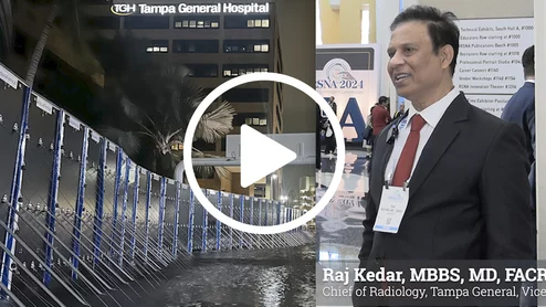 Raj Kedar, MD, MBBS, FACR, vice chair of radiology and the University of South Florida, and chief of radiology at Tampa General Hospital, discusses how radiology and the hospital planned to continue operations, despite likely being cut off due to flooding and outside power loss during hurricanes Helene and Milton in the fall of 2024.