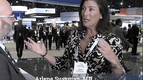 Arlene Sussman, MD, radiologist-medical director, mammography, at vRad, explains a telebreast imaging system that allows patients direct video consults with their remote radiologist just after their exams to increase personalized care and to answer questions immediately to avoid waiting for answers. She spoke on this technology in sessions at RSNA 2024.