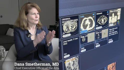 Dana Smetherman, MD, MPH, MBA, FACR, chief executive officer of the American College of Radiology (ACR), explains a resolution at the American Medical Association (AMA) House of Delegates (HOD) 2025 meeting calling for requirements to add DICOM image interoperability to federal standards. 