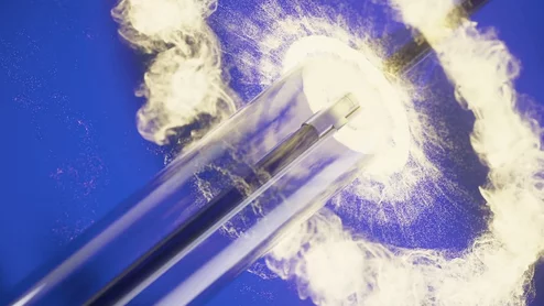 The Fastwave Sola laser IVL system energy burst to break up coronary calcium.