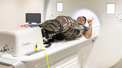 UTA's lower body negative-pressure pants for MRI stress tests