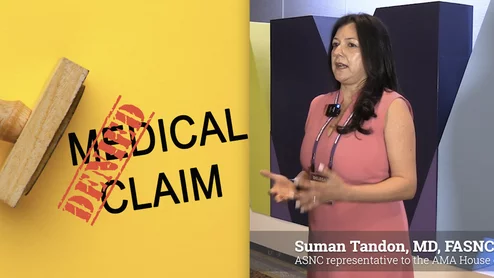 Suman Tandon, MD, FASNC, a cardiac imager at St. Francis Hospital and Heart Center, in Rosyln, New York, and an American Society of Nuclear Cardiology (ASNC) representative to the American Medical Association (AMA) House of Delegates (HOD), explains ASNC's concerns about artificial intelligence being used to automatically deny prior authorizations and prevent patients from accessing care.