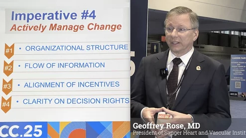 Geoffrey Rose, MD, president of Sanger Heart and Vascular Institute, discusses how to manage a sustainable cardiology practice in the coming decade and what challenges are involved.