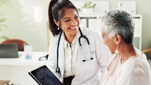 Doctor with patient