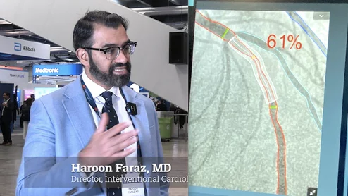  Advances in intravascular imaging and physiology assessment are reshaping how interventional cardiologists plan and optimize percutaneous coronary interventions (PCI), but workflow challenges continue to limit adoption, according to Haroon Faraz, MD, director of interventional cardiology and cardiovascular research at Hackensack University Medical Center.