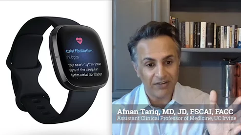 Afnan Tariq, MD, JD, FSCAI, FACC, an interventional cardiologist, assistant clinical professor of medicine at University of California, Irvine, presented first-in-man data on a passive, device-agnostic artificial intelligence (AI) platform for heart failure monitoring using consumer wearables at the recent Technology and Heart Failure Therapeutics (THT) 2026 meeting. The study showed the AI could help lower repeat hospitalizations.