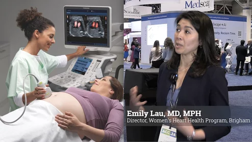 Emily Lau, MD, MPH, Director, Women's Heart Health Program, Brigham and Women's Hospital, presented new data at ACC 2026 showing only 8% of high-risk pregnant patients receive guideline-recommended low-dose aspirin to prevent preeclampsia. 