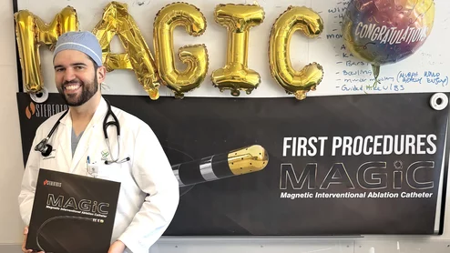 Nathan McConkey, DO, MPH, an electrophysiologist with Oregon Health & Science University (OHSU), made history when he used the Magic Magnetic Interventional Ablation Catheter.