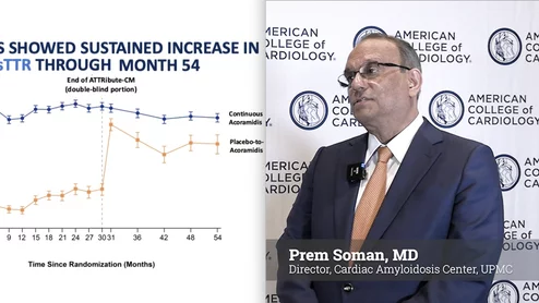 Prem Soman, MD, director of the Cardiac Amyloidosis Center and nuclear cardiology, and associate chief of cardiology at the University of Pittsburgh Medical Center Heart and Vascular Institute presented the late-breaking results from the long-term survival benefits and disease stabilization with the drug acoramidis in patients with transthyretin amyloid cardiomyopathy at ACC 2026.