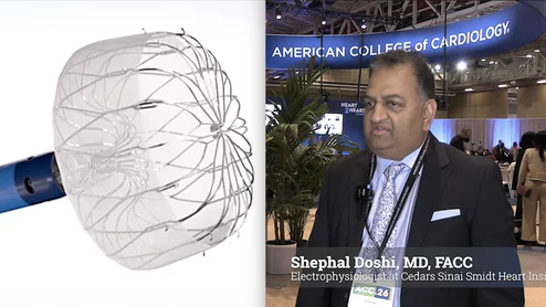 One of the big late-breaking trials presented at the 2026 American College of Cardiology (ACC) Scientific Sessions was the CHAMPION-AF, which showed left atrial appendage occlusion (LAAO) can offer a safe, non-drug alternative to anticoagulation therapy, even in patients with atrial fibrillation who are not at high risk for bleeding. First author of the study Shephal Doshi, MD, FACC, an electrophysiologist at Cedars Sinai Smidt Heart Institute, discussed the details of the trial. #LAAO #ACC #ACC26