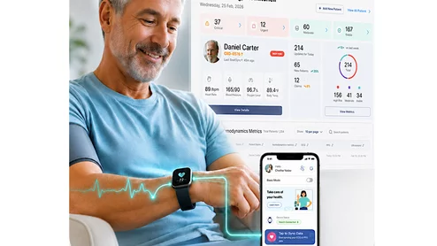 The Cardiac Performance Simulation Engine (CPSE) is an AI platform that enables consumer-grade smartwatches and blood pressure cuffs for remote home monitoring hemodynamic assessments of heart failure patients.