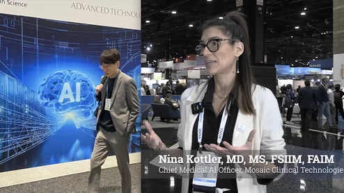Nina Kottler, MD, MS, FSIIM, FAIM, chief medical AI officer for Mosaic Clinical Technologies, a Radiology Partners company, explains how radiology is being paid for using artificial intelligence (AI) through various payment models. #radiologyAI #RSNA #RadPartners