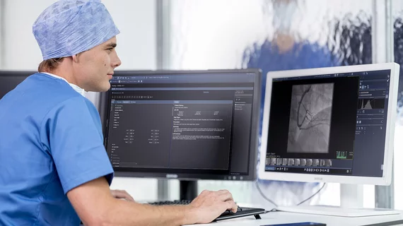 Doctor at computer station