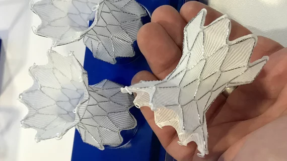 The Medtronic Harmony transcatheter pulmonary valve on display at ACC 2022. The U.S. Food and Drug Administration (FDA) has announced that Medtronic is recalling the delivery catheter from its Harmony transcatheter pulmonary valve (TPV) system due to a risk of the piece breaking during use. 
