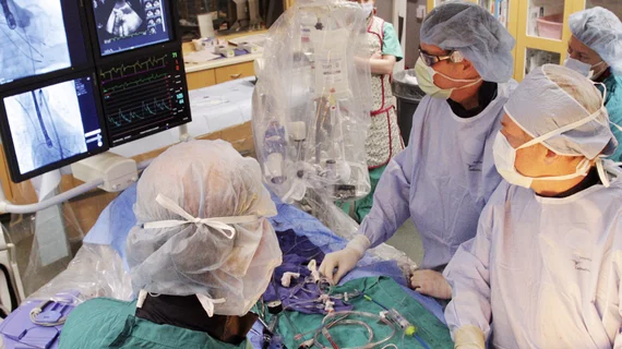 A transcatheter aortic valve replacement (TAVR) procedure being performed at Intermountain Healthcare. Image from Intermountain Healthcare. Sex differences in TAVR one-year mortality.