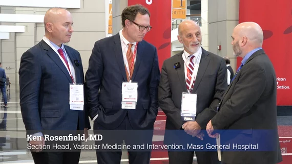 Interview with the late-breaking BEST-CLI trial principal investigators Alik Farber from Boston Medical Center, Matthew Menard from Brigham and Women's Hospital, and Ken Rosenfield at Mass General Hospital, at the 2022 American Heart Association (AHA) meeting. The trial looked at endovascular versus bypass surgery in patients with critical limb ischemia (CLI) to see which is better. #AHA22