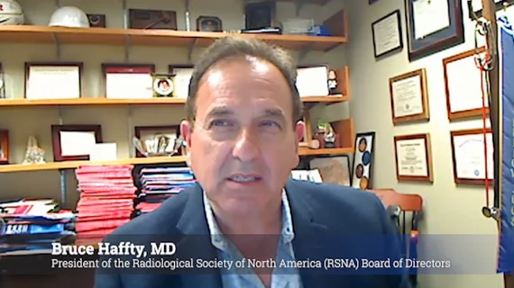 Bruce Haffty, MD, president of Radiological Society of North America (RSNA) Board of Directors, chair of radiation oncology, associate vice chancellor for cancer programs at Rutgers Cancer Institute of New Jersey and system director of radiation oncology at RWJBarnabas Health, discusses the president’s address "Diagnostic Imaging: Value From the Lens of the Patient," with Radiology Business. Haffty will present his opening session at RSNA 2022 at 4 p.m., Nov. 27, 2022, in the Arie Crown theater.  