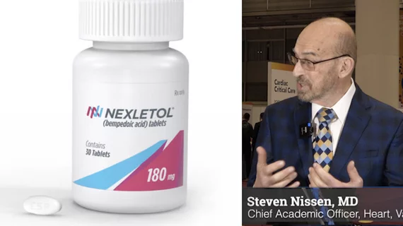 Steven Nissen, MD, chief academic officer of the Heart, Vascular and Thoracic Institute, Cleveland Clinic, explains the details from the late-breaking CLEAR Outcomes trial presented at the 2023 American College of Cardiology (ACC) meeting found bempedoic acid can be used in statin-intolerant patients to reduce low-density lipoprotein (LDL) cholesterol levels. #ACC #ACC23 Nexletol
