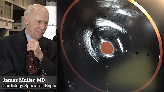 James Muller MD discusses vulnerable plaque and nuclear weapons as recipient of ACC Distinguished Scientist award. The right image in the near infrared spectroscopy system he developed to find vulnerable plaques.