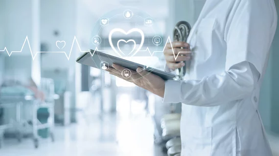 cardiologist viewing heart data