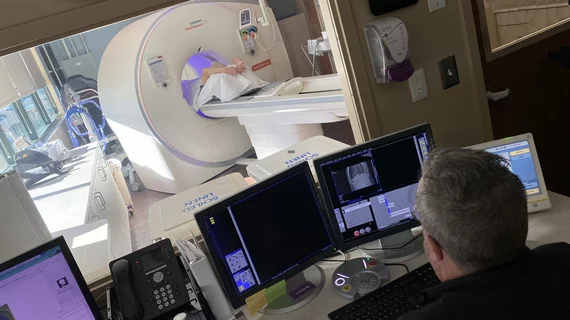 Technologist scans a patient at Wellstar Kennestone Hospital. Photo by Dave Fornell