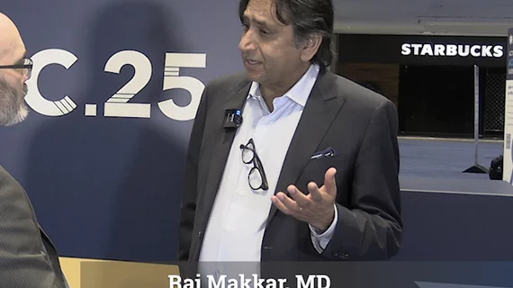 Raj Makkar, MD, director, interventional cardiology, director, Interventional Cardiology Research Program and professor of medicine, Smidt Heart Institute, Cedars-Sinai Hospital, presented the late-breaking Align-AR clinical trial at ACC 2025 on the first 500 patients treated for aortic regurgitation using the Jena Valve transcatheter aortic valve replacement (TAVR) device.